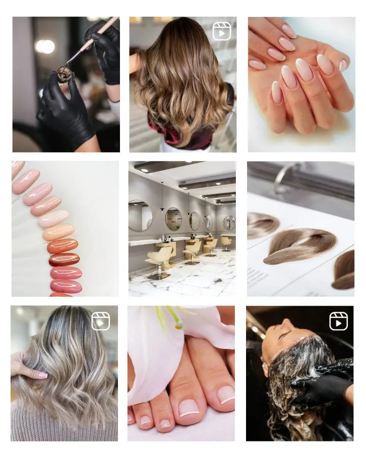 Feed de salón de belleza diseñado por Vita Studio